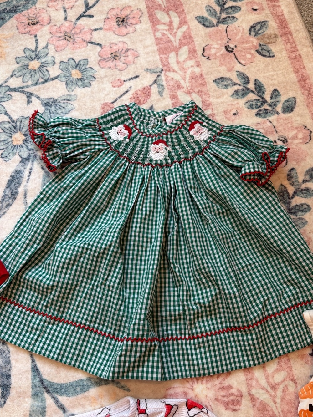 Christmas Gingham Smocked Dress